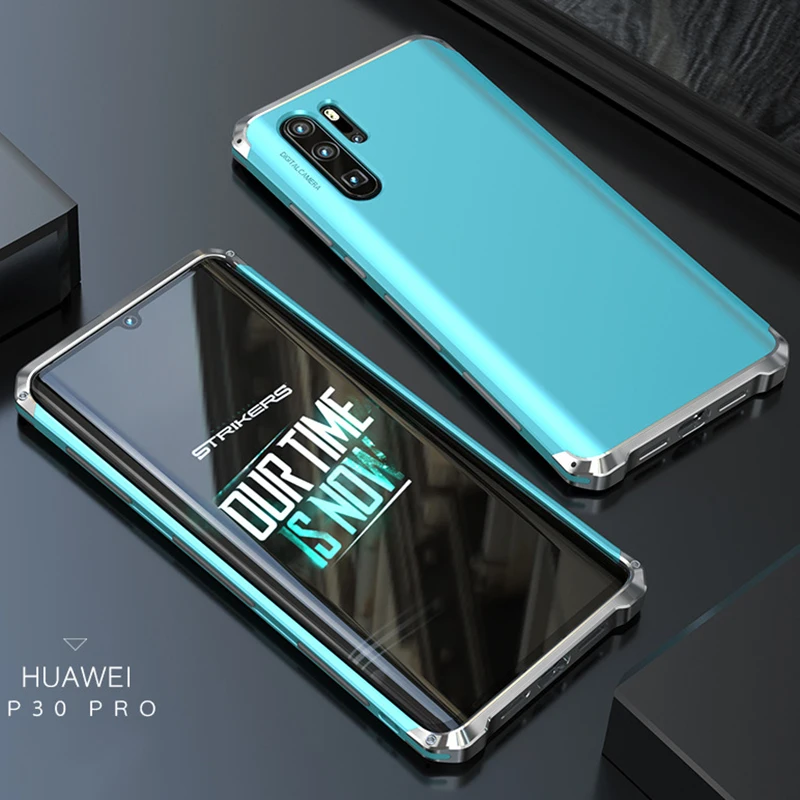 Najtaniej Dla Huawei P30 Pro Case twarde TPU etui wstrząsoodporne metalowy zderzak pokrywa dla Huawei P30pro Case luksusowe akcesoria ochronne 360