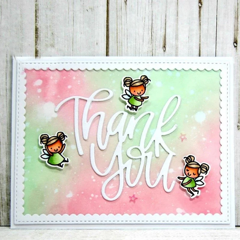 Металлические Вырубные штампы с надписью Thank you фон для скрапбукинга рукоделие