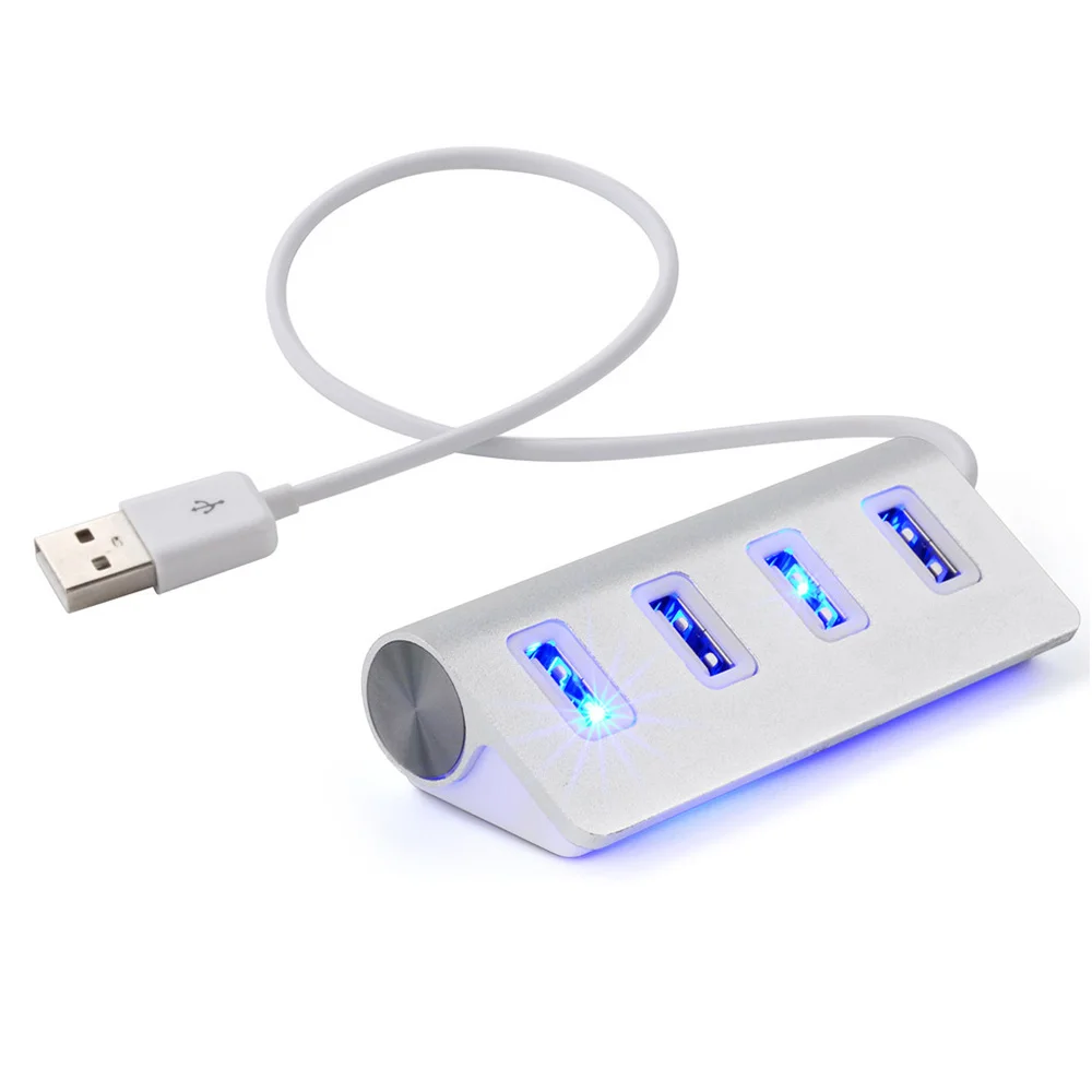blu-ray Usb-хаб USB 2,0 Премиум 4 Порты и разъёмы Алюминий usb-хаб с Экранированный Кабель Для iMac MacBook персональных компьютеров и ноутбуков - Цвет: blu-ray