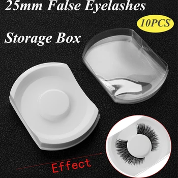 

10Pcs/set Plastic New 25mm Eyelash False Eyelashes Case Makeup Storage Eye lashes Box Makeup Beauty Extension Tools
