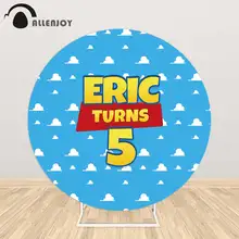 

Allenjoy Round Background Circle Backdrops Covers Toys Cloud Blue Sky Birthday Party Boys Baby Shower Photocall Photozone Photo