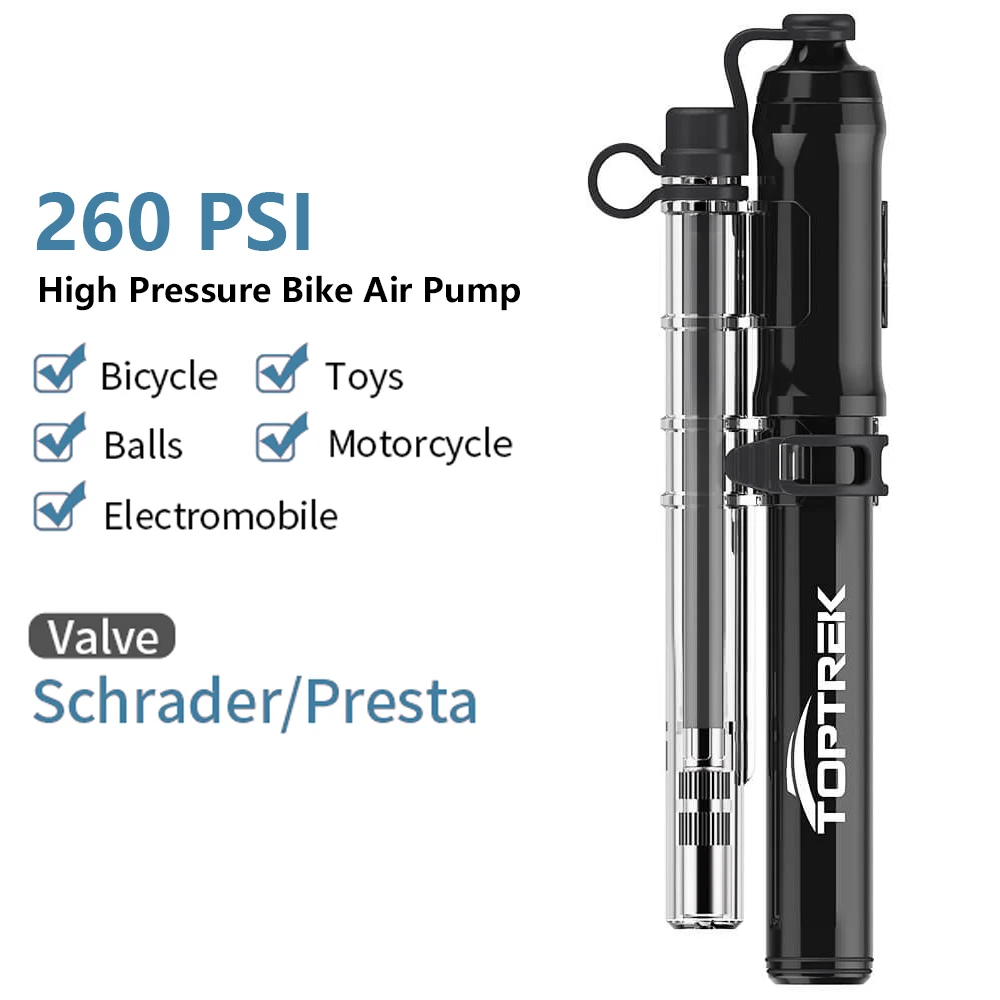 Produktbild von Kadacha Mini-Fahrradpumpe Mit Manometer - Tragbare Fahrrad-Reifenpumpe - 120 PSI