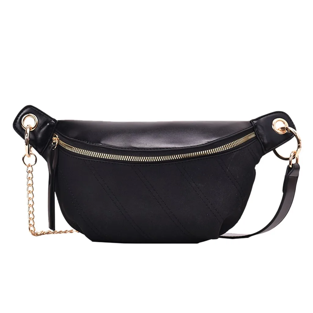 leather chain bum bag