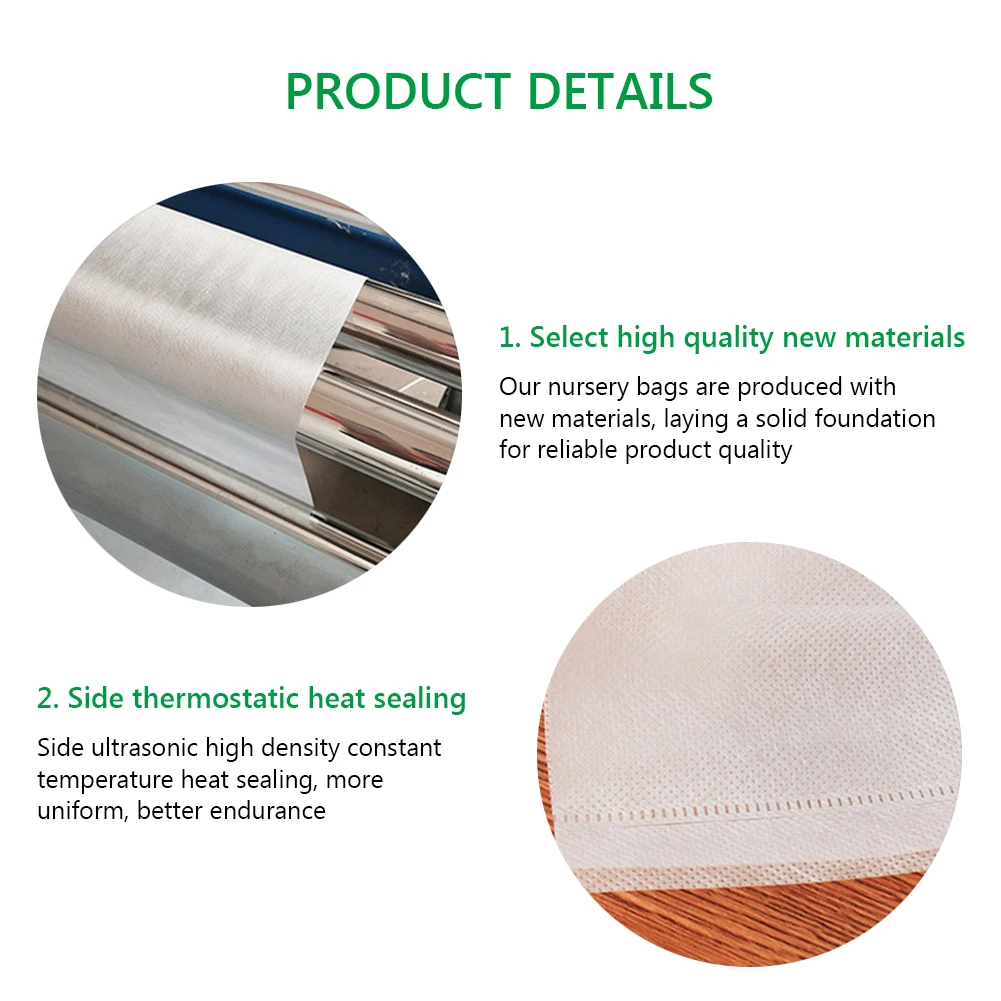 Biodegradable Nonwoven Fabric Nursery Plant Grow Bags Seedling Growing Planter Planting Pots Garden Eco-Friendly Ventilate Bag