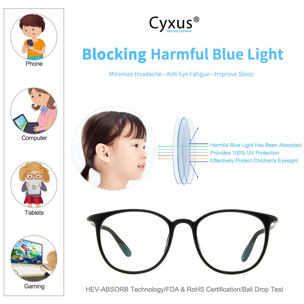 Очки компьютерные Cyxus с блокировкой светильник для детей подростков легкие очки