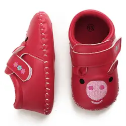 Обувь для малышей из искусственной кожи, с изображением поросенка, с животными, для малышей, для девочек, для первых ходунков, мягкая
