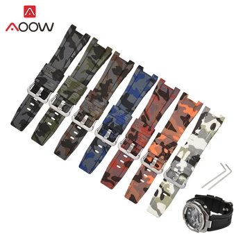 

Camo Silicone Strap Watchband for Casio G-Shock GST-W300 GST-S110 S100G GST-W110 W100G Men Sport Waterproof Rubber Watch Band