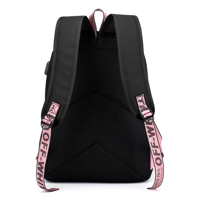 

BTS Celebrity Inspired Student School Bag Canvas Backpack Korean-style USB Backpack Paragraph Factory Direct