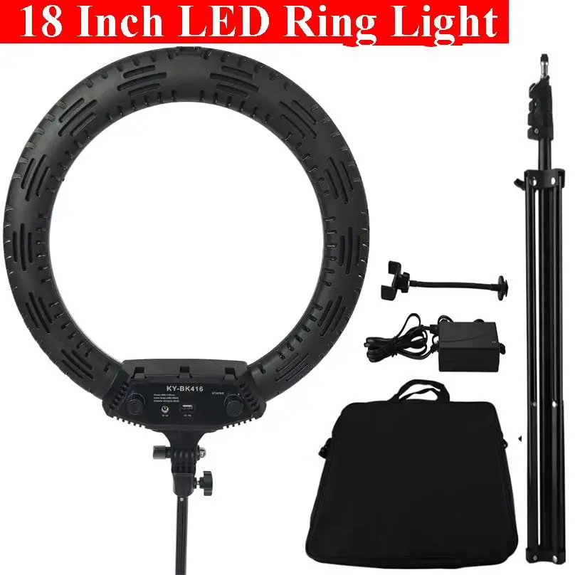  18 Inch Photo Studio Lighting LED Ring Light 3200-5600K 65W Photography Dimmable LED Ring Lamp With - 4000318910205