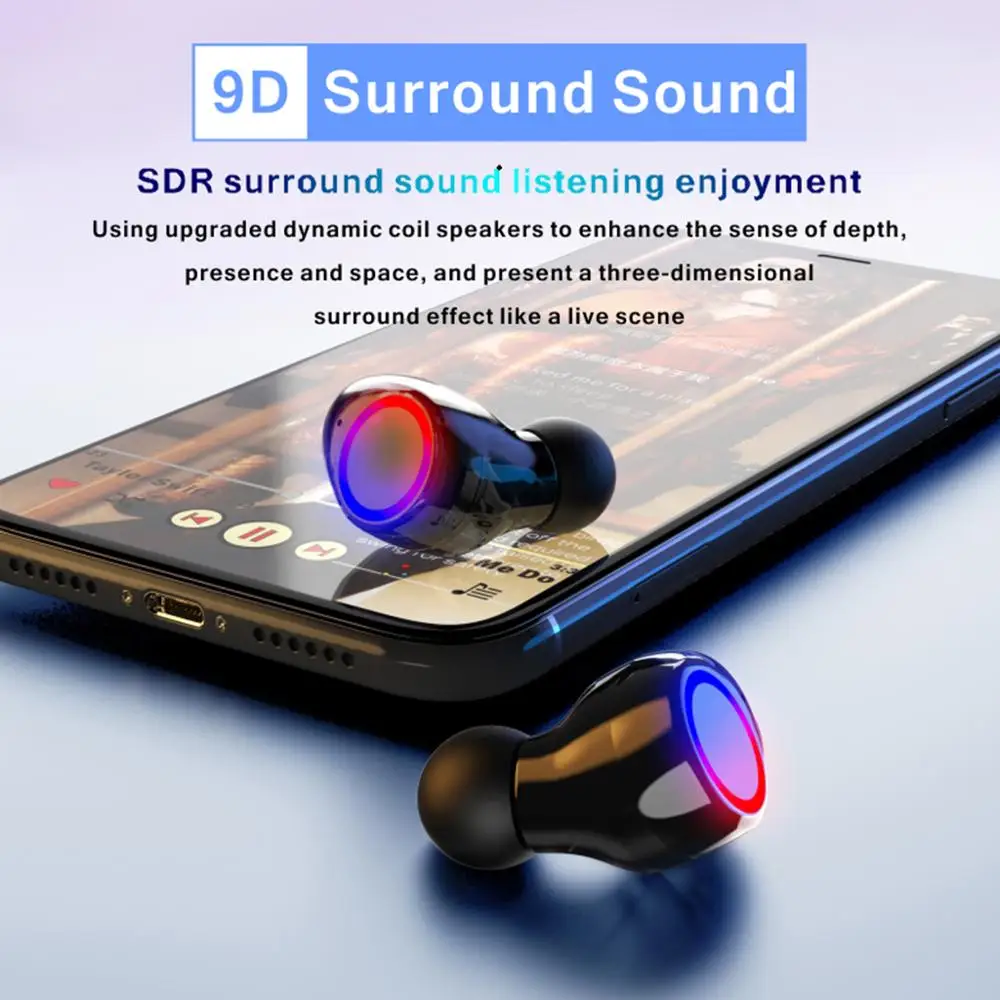 3500mah Wireless Headphones Earphones Earbuds TWS Sport Headset Noise Cancel LED Display Waterproof Touch Control Bluetooth 5 0