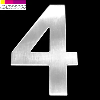 

120mm Floating House Numbers Door Sign Mounted, Stainless Steel Brushed Nickel