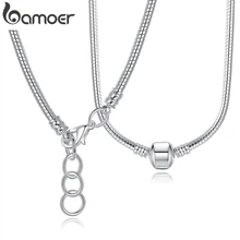 BAMOER 2 стиля 45 см длина цвет серебра талисман ожерелье змея цепь Серебро 925 DIY Ювелирные изделия PA2130