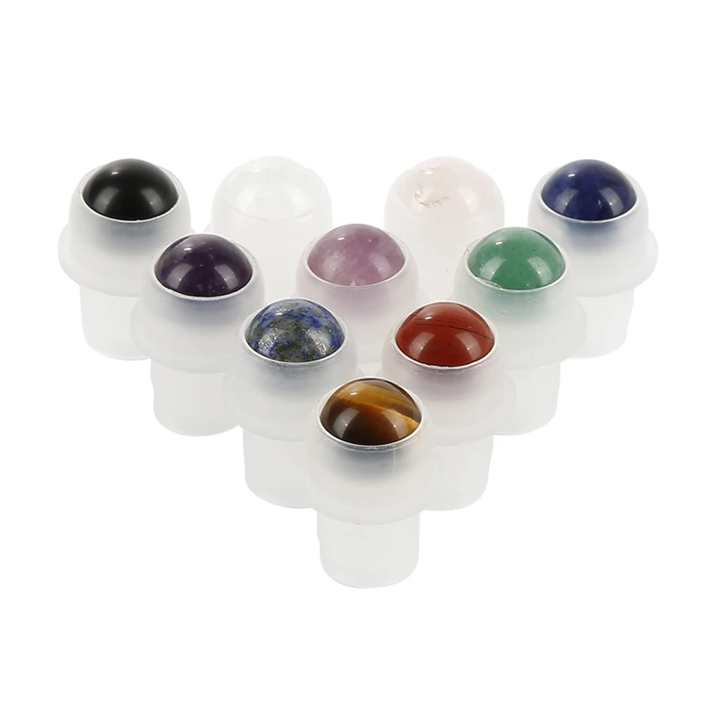 

Natural Gem Roller Ball Essential Oil Perfume Bottle Accessories Gemstone Roller Ball Natural Stone Color Jade Pre-dilute Oil
