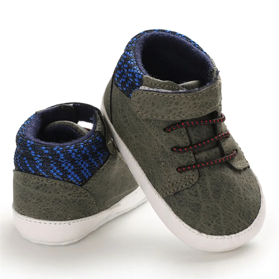 Green baby shoes Детская обувь для девочек с резиновой подошвой; парусиновая высокая обувь для малышей; нескользящие детские кроссовки для мальчиков и девочек; теннисная спортивная обувь; 30A15 - Цвет: Green baby shoes