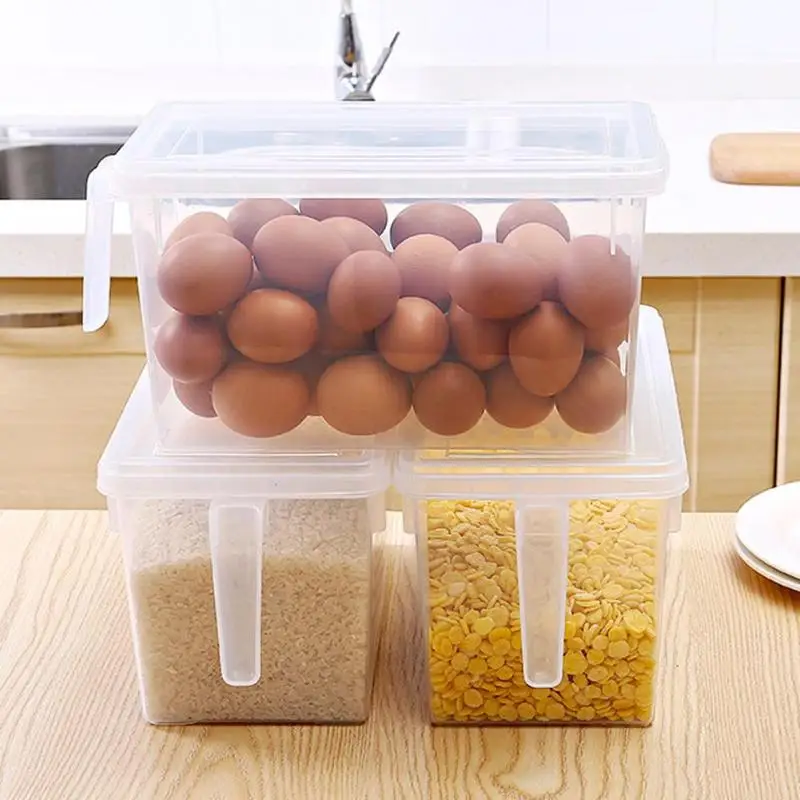 Кухонный ящик для хранения 5л прозрачный холодильник удобный дизайн легкий доступ герметичный контейнер для еды с ручкой 28x15,5x13 см