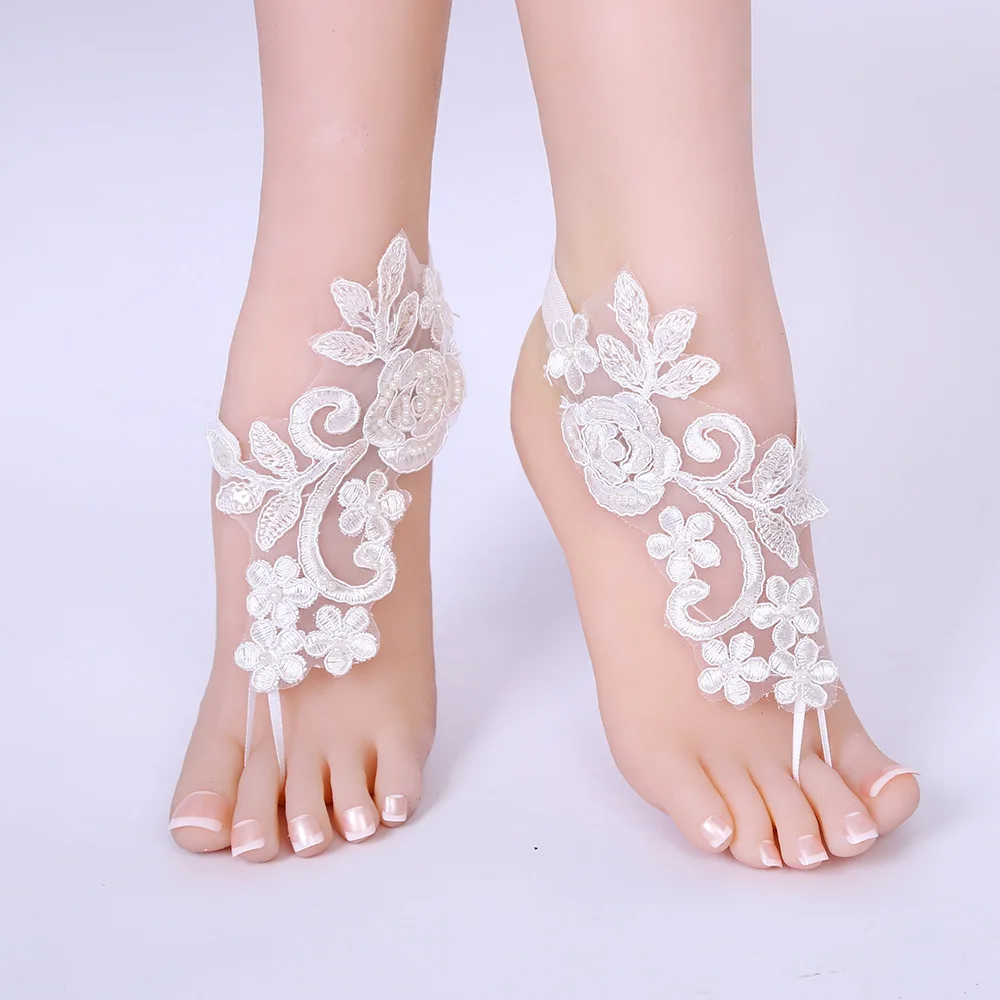 Bridal Lace Anklets Foot Showcase The Beach Toes Feet Decorated with Lace Foot Ring Foot Decorated Anklets New