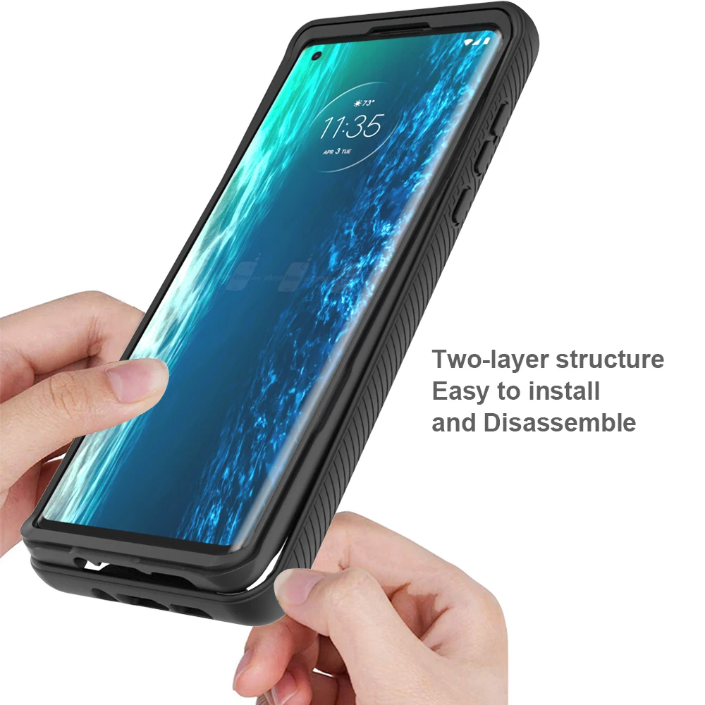 Fashion Armor Bumper Anti Fall Phone Case For Motorola Edge One Fusion Hyper Action Zoom Vision Marco P40 Plus Protection Cover
