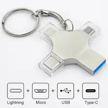 Bru – clé Usb 3.0 Otg de Type c 4 en 1, support à mémoire de 16gb 32gb 64gb 128gb 256gb, lecteur Flash pour Iphone ipad Android 