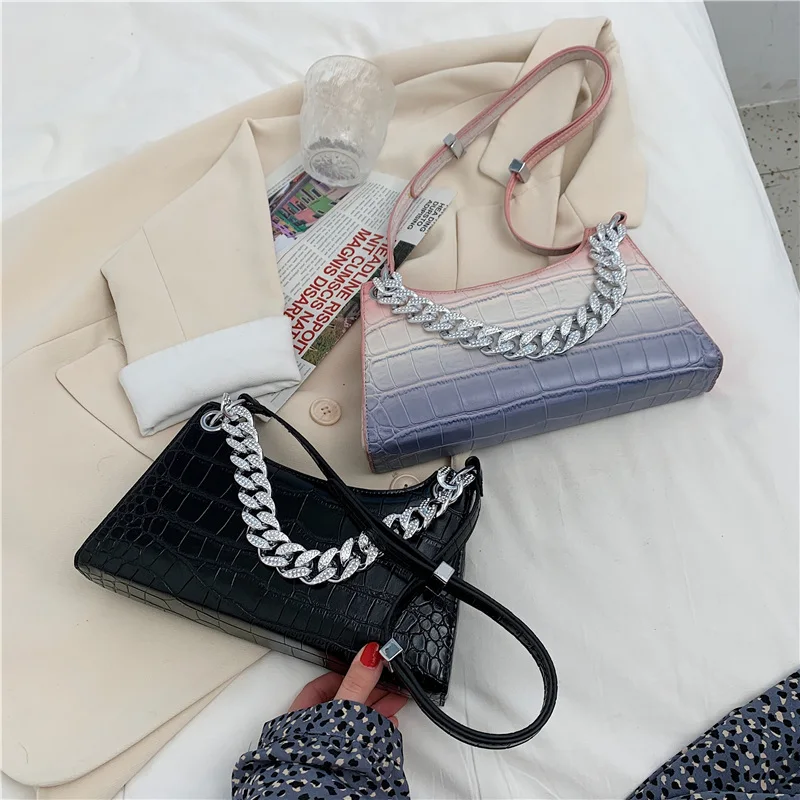 Gradiente cor bolsa de ombro para mulher