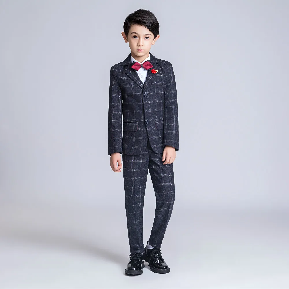 YuanLu, детские костюмы, деловой блейзер для свадьбы, 3 предмета, для мальчиков, приталенная Вечеринка деловая встреча(Блейзер+ жилет+ штаны), детская одежда - Цвет: Blazer Vest Pants