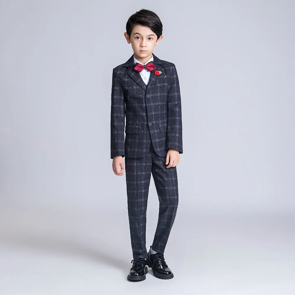 Blazer Vest Pants YuanLu, детские костюмы, деловой блейзер для свадьбы, 3 предмета, для мальчиков, приталенная Вечеринка деловая встреча(Блейзер+ жилет+ штаны), детская одежда - Цвет: Blazer Vest Pants