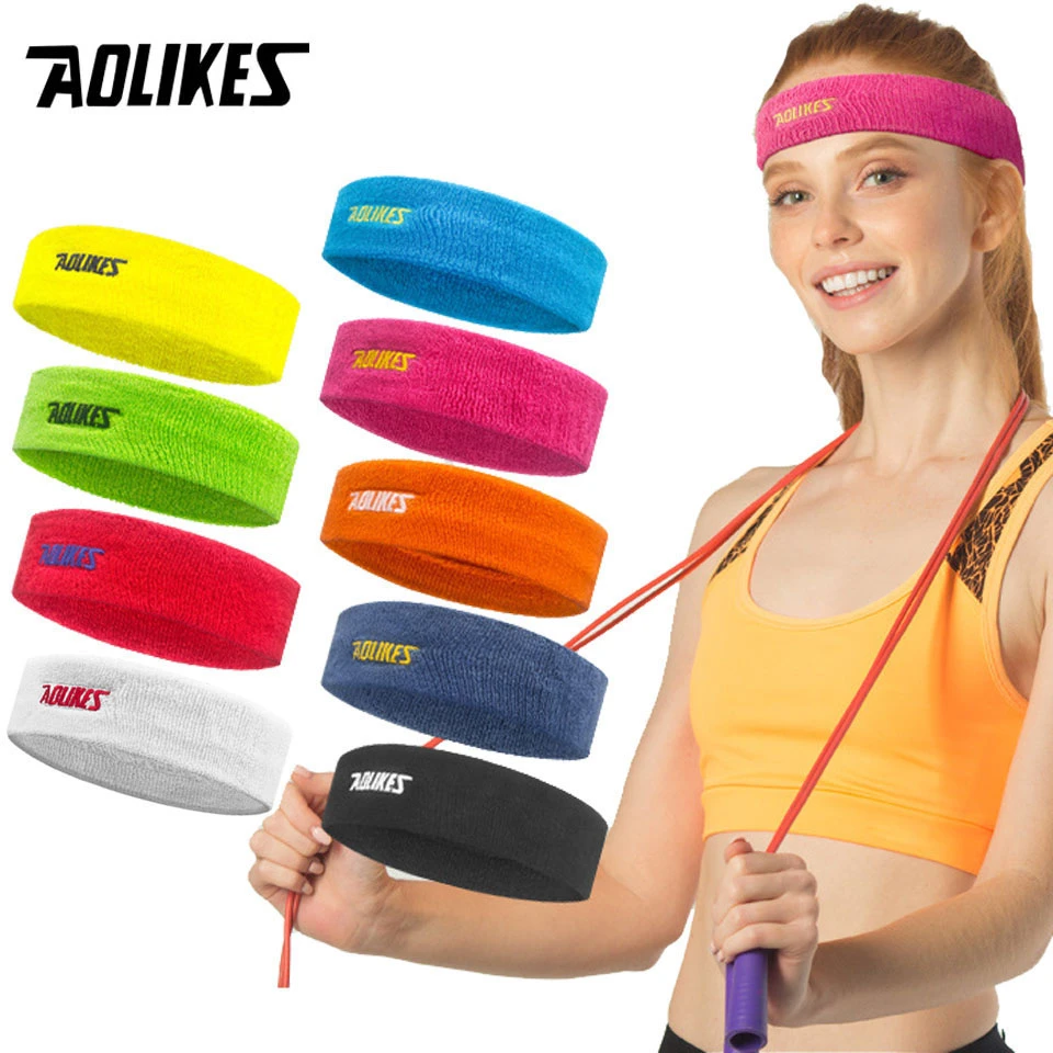 Aolikes 1pcs High Quality Cotton Sweat Headband For Men Sweatband Women