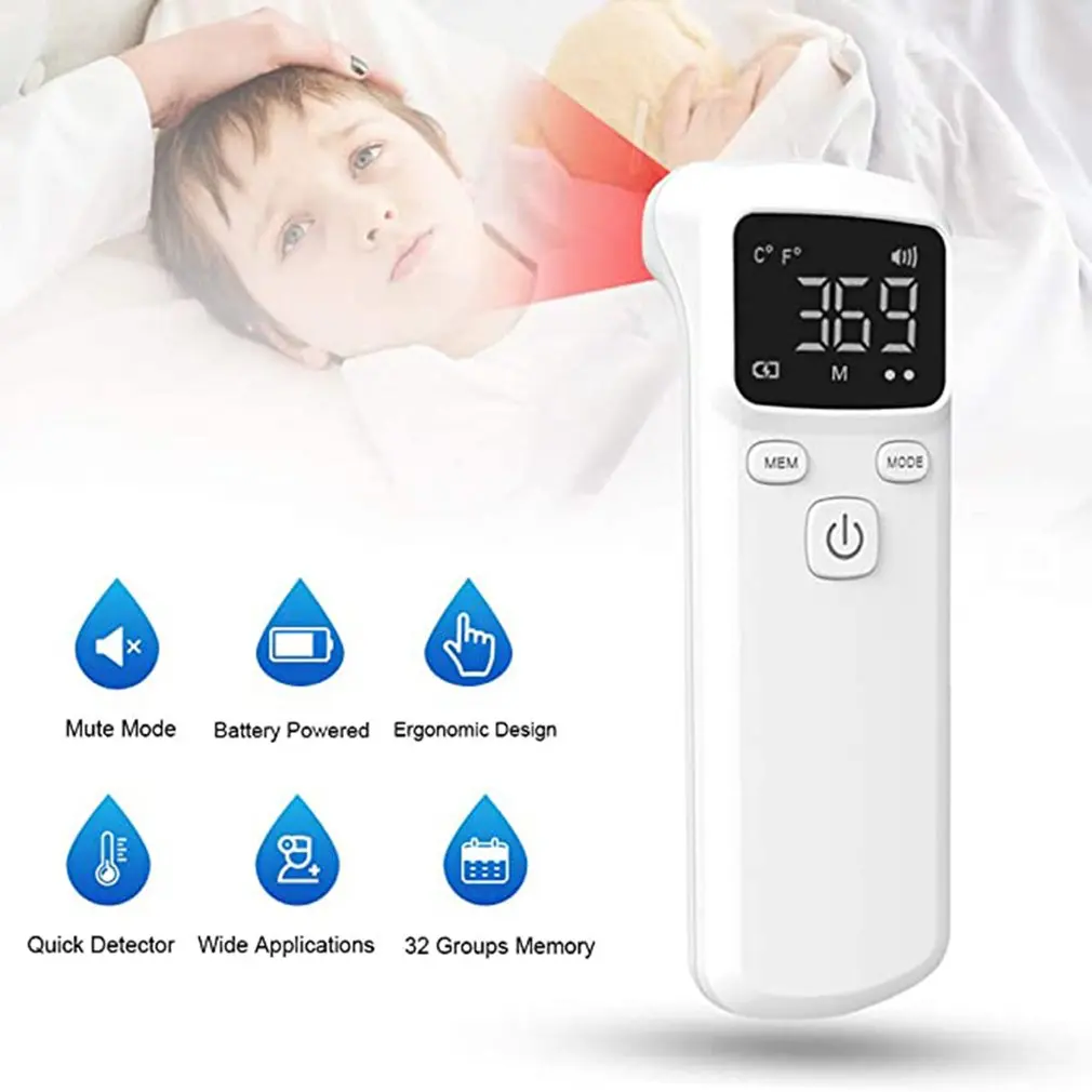 

Forehead Non-contact Infrared body Thermometer ABS for Adults and Children with Lcd Display Digital Laser Temperature Tool 1set