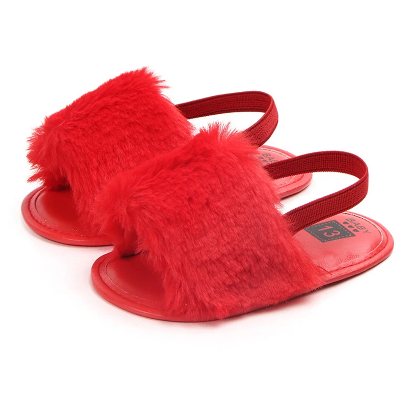 fluffy baby sandals