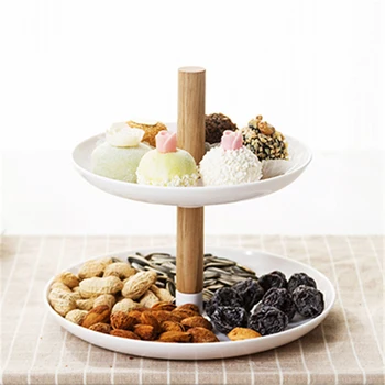 

Double-layer Fruit Plate Detachable Tray Creative Candy Snacks Dessert Fruit Multi-layer Dried Plate Home Living Room Supplies