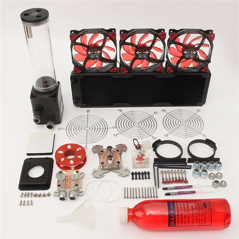 

DIY PC Water Cooling Kit with 220mm Reservoir CPU Water Cooling System Kit Computers Radiator Pump Reservoir Heat Sink