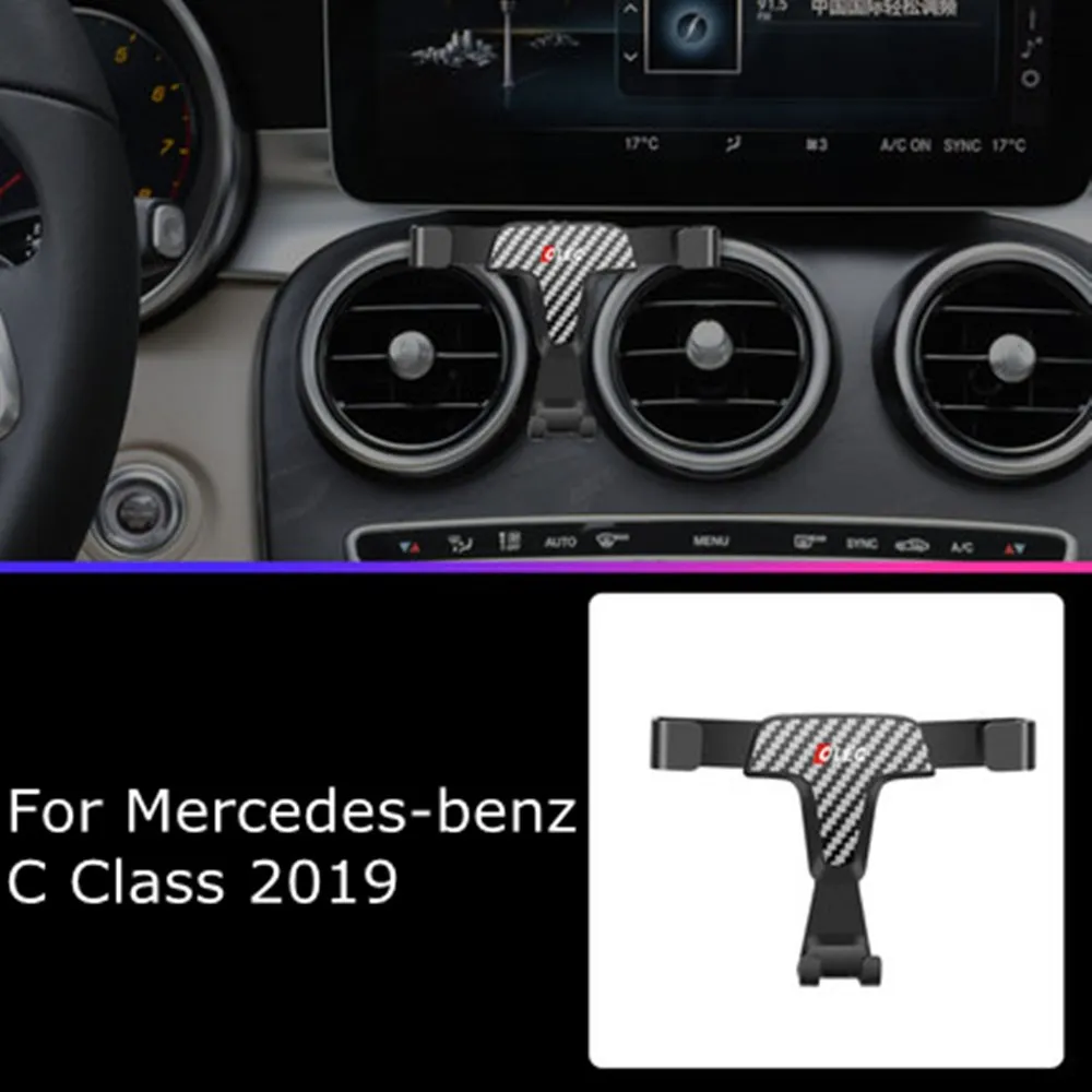 

For Mercedes-Benz C-Class W205 S205 C205 A205 2019 Auto Smart Cell Hand Phone Holder Air Vent Cradle Mount Stand Accessories