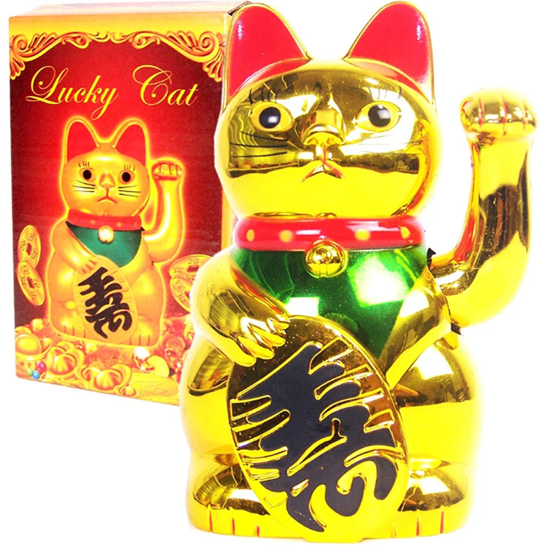 Chinese Lucky Wealth Gold Cute Lucky Waving Cat Craft Art Welcome Cat Home Shop Hotel Decoration Figurines Miniatures Aliexpress