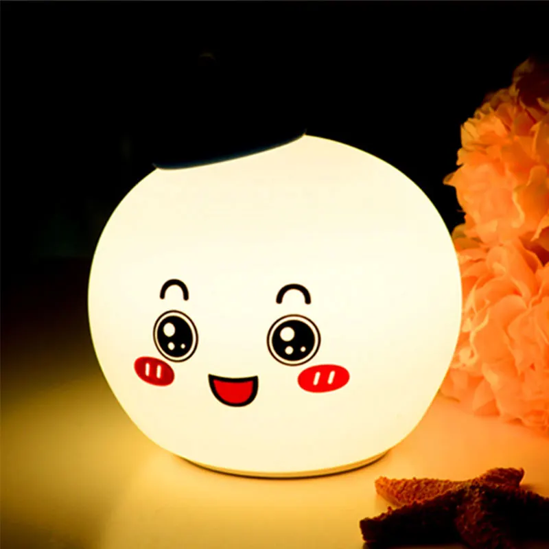 Funny Night Light LED for Children 7 Colors Change Silicone Night Lamp for Home Decoration Bedroom Table Decoration Luminarias