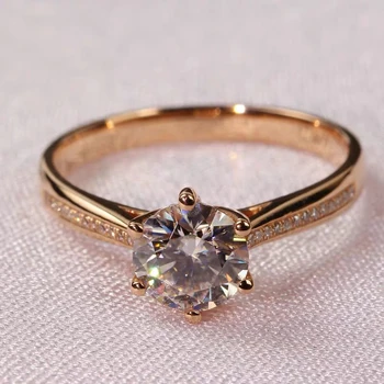 

14k Rose Gold moissanite Ring for Girlfriend VVS1 1ct 2ct 3ct Lab Grown Diamond Stone Rings with a Exquisite ring box