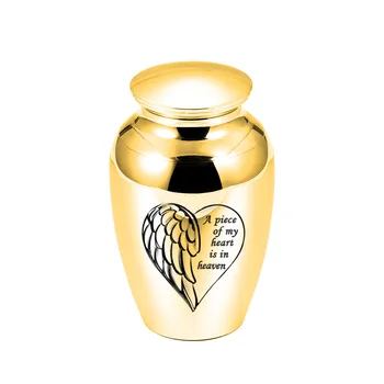 

Angel Wing Small Urns for Ashes for Human Pet Mini Ashes Holder Alloy Metal Memorial Ash -A Piece of My Heart is in Heaven