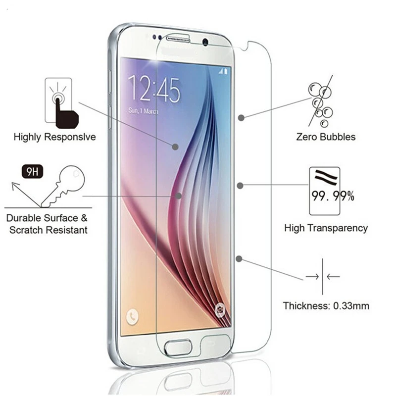 1 шт. Превосходное качество закаленное стекло для samsung Galaxy S6 G9200 G920F G9208 Защитная пленка для экрана