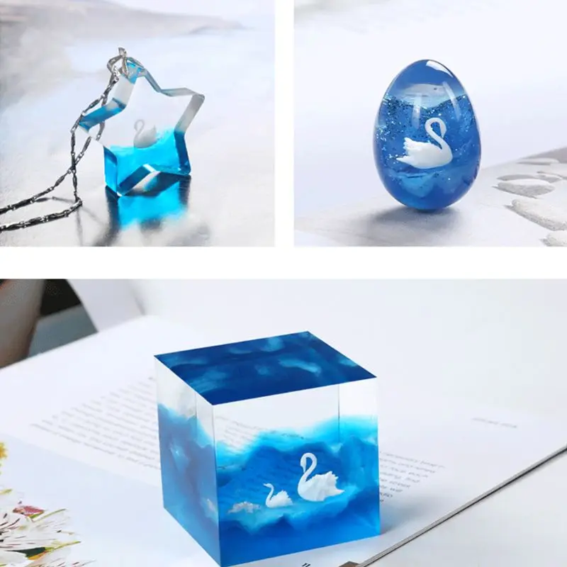 Мини 3D стерео Лебедь ручной DIY Кристалл эпоксидные аксессуары заполняющий