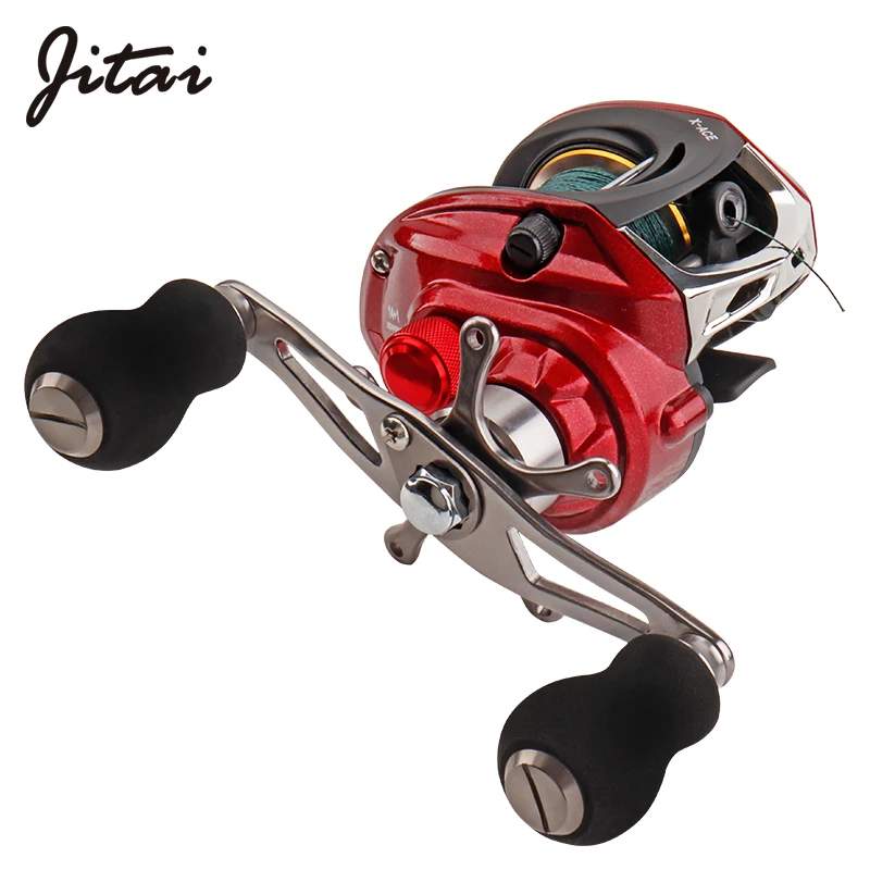 

JITAI Baitcasting Fishing Reel Equipped PE 4 Strands line 8Kg Braking Power 14+1BB High Quality Ultra Light Fishing Reel Wheel