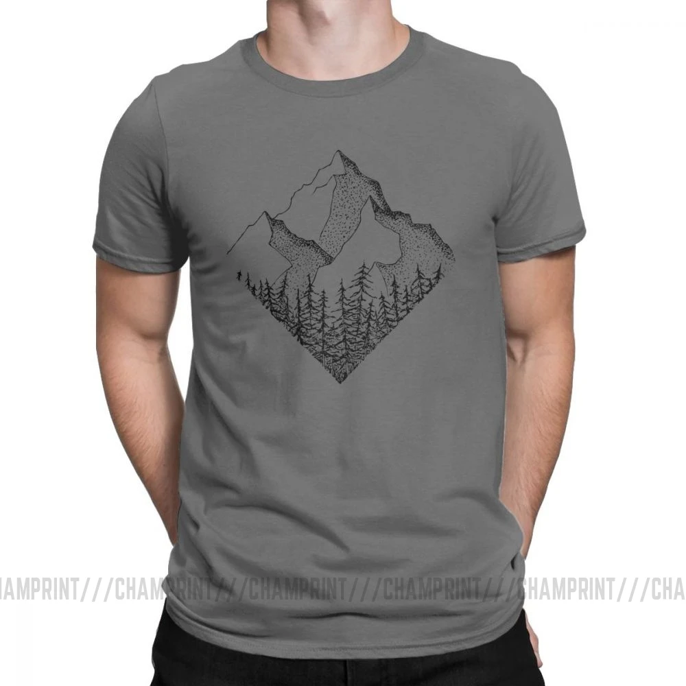 Темно-серый The Diamond Range, Мужская футболка, уличная, для горного туризма, футболка, национальные парки, повседневная, хлопок, короткий рукав, тройники размера плюс, одежда - Цвет: Темно-серый