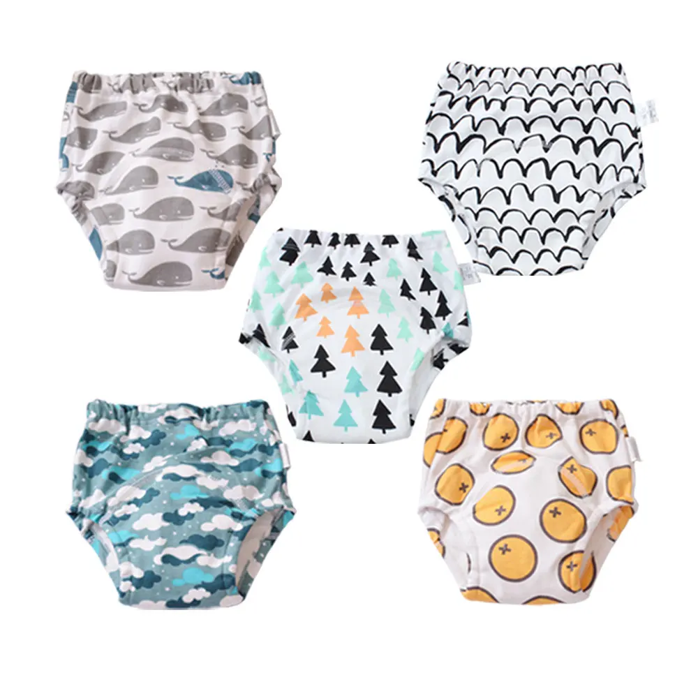 Calças de Treinamento Bebê Potty Crianças Fralda Reutilizável Fraldas Lavável Algodão Aprendizagem Calças Roupa Interior Frete Grátis 3 reutilizável fraldas lavável algodão aprendizagem calças roupa interior frete grátis