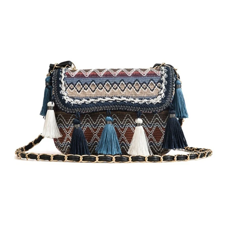 AUAU-женская сумка-мессенджер через плечо с кисточками