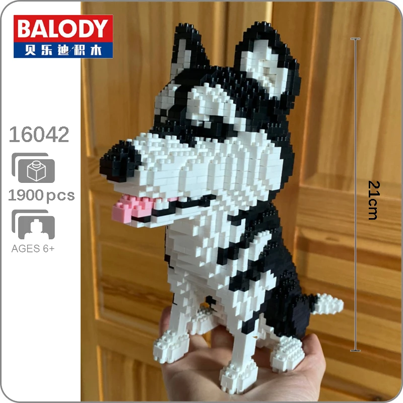 Balody 16042, сибирская Собака Хаски, животное, животное, 3D модель, 1900 шт., сделай сам, алмаз, мини-здание, маленькие блоки, кирпичная игрушка для детей, без коробки