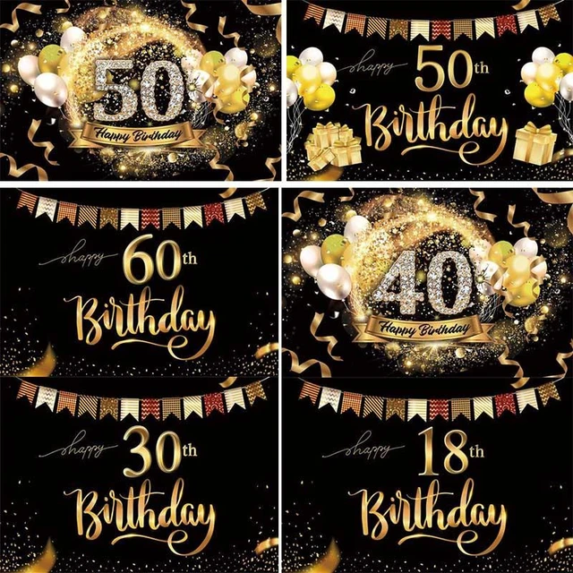 Fondo de Feliz Cumpleaños de 16 a 60 años, decoración de fiesta, estudio de  fotografía, Digital 3d telón de fondo, tela, se puede personalizar -  AliExpress