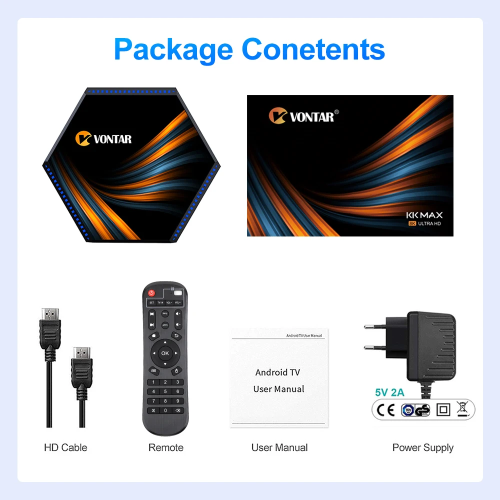 Vontar-receptor de tv Box com Android Rockchip Rk3566 4gb 32gb 64gb Suporta 1080p 4k Google Play Youtube tv 11 8gb Ram 128gb - Image 6