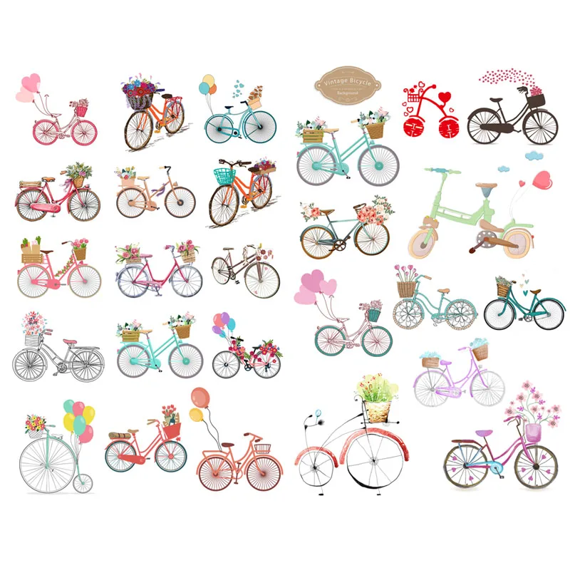 1 pcs kawaii flower love bicycle aesthetic book journal stickers scrapbooking stationery diary label office school supplies assorted stickers aliexpress
