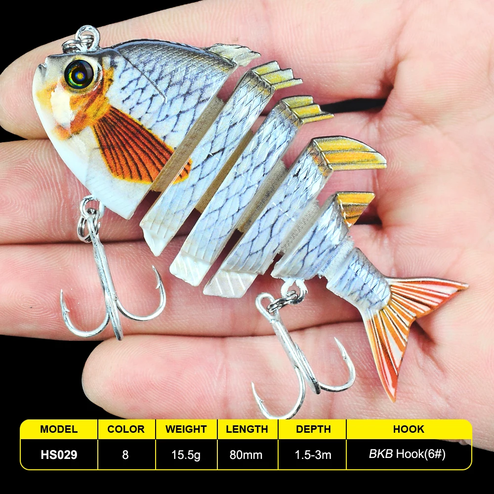 1PC-PRO-BEROS-6-Sections-Fishing-Lure-14-5g-8cm-Bluegill-Swimbait-Sunfish-Artificial-Hard-Bait