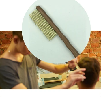 

Handmade Double Row Anti Static Wide Tooth Fluffy Wooden Care Daily Hair Comb Detangling Brush Natural Sandalwood Massage Curly