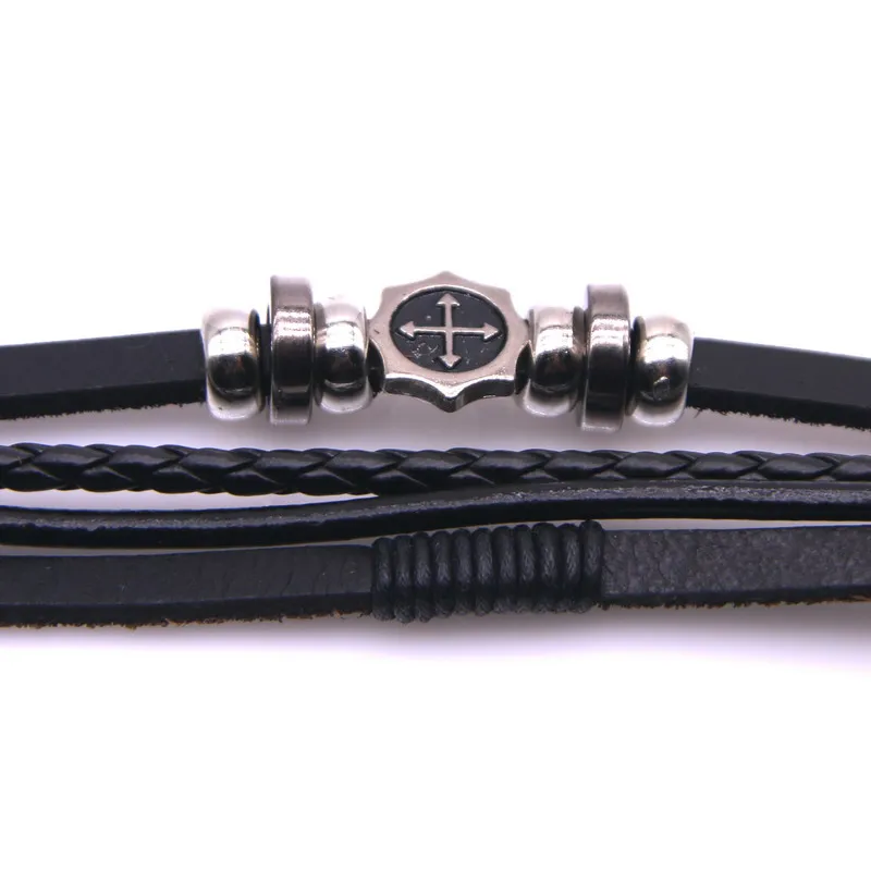 JOWecross-Bracelet en Cuir Pur Multicouche Fait à la Main pour Homme, Nouvelle Mode