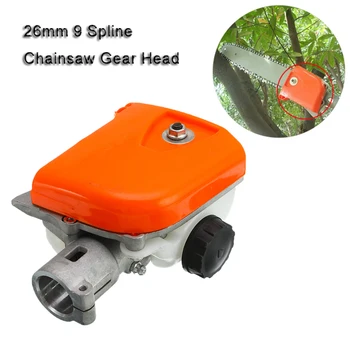 

Tree Chainsaw Gear Head 26mm Orange 9 Spline Pole Saw Tree Cutter Chainsaw Gearbox Gear Head Garden Power Tools Parts