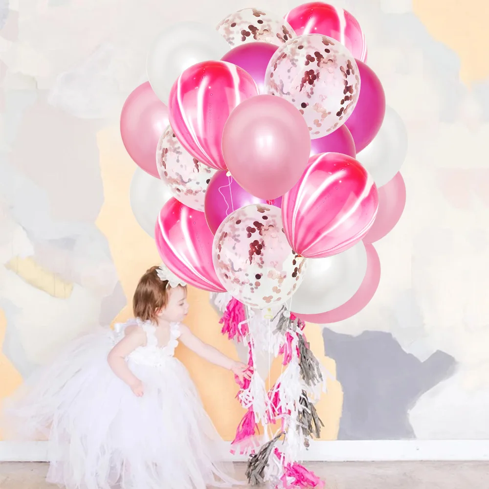 

20pcs/lot Agate Sequins Balloon Baby Birthday Party Decoration Wedding Confetti Balloon Set